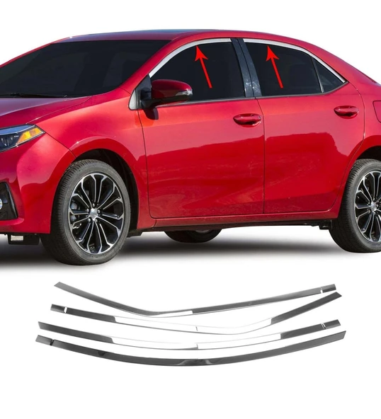 Toyota Corolla Uyumlu 2013 2018 Cam Üst Çıtası Krom ürün görseli 1