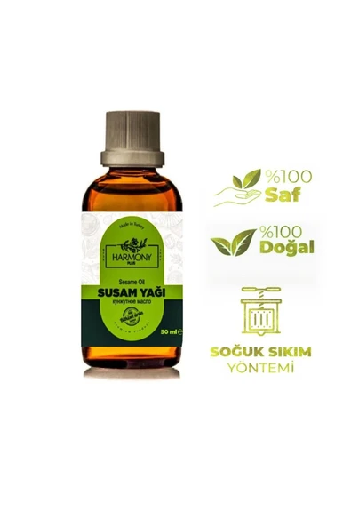 HARMONYPLUS Susam Yağı Soğuk Sıkım 50 ml %100 Saf ve Doğal Sesame Carrier Oil ürün görseli 1
