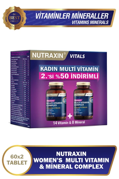 Nutraxin 2'li Multivitamin Kadın, Multivitamin & Mineral Complex ürün görseli 1