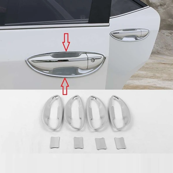 Toyota Corolla Uyumlu 2013 2018 Dış Kapı Kolu İç Kaplama Abs (PLASTİK) Krom ürün görseli 1