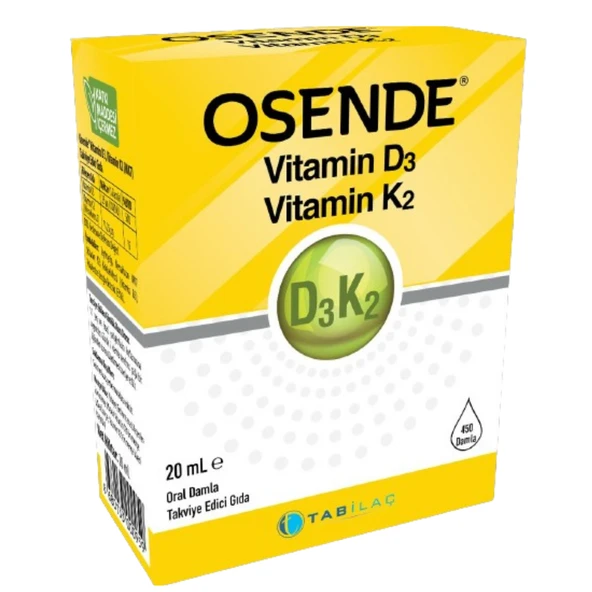 Osende D3K2 Damla Vitamin D3 ve Vitamin K2 (MK7) İçeren Takviye Edici Gıda ürün görseli 1