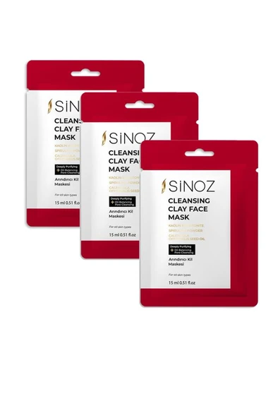 Sinoz Tek Kullanımlık 15 ml Yüz Bakım Maskesi x3 Adet ürün görseli 1