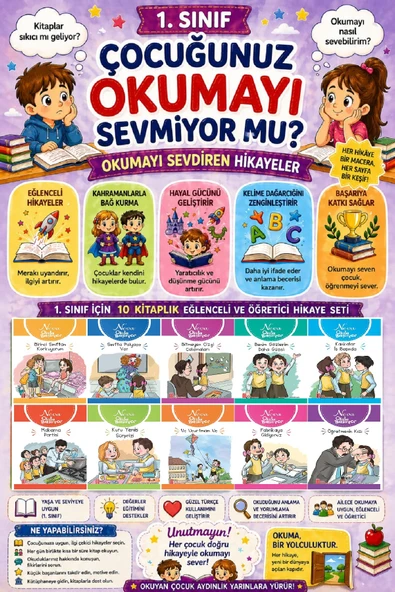 1.Sınıf Okumayı Sevdiren 10 lu Hikaye Seti 11 (32 sayfa) ürün görseli 1