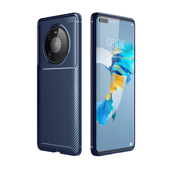 Huawei Mate 40 Pro Kılıf Zore Negro Karbon Tasarım Silikon Kılıf ürün görseli 1