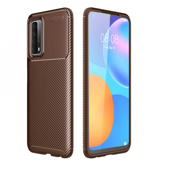 Huawei P Smart 2021 Kılıf Zore Negro Karbon Tasarım Silikon Kılıf ürün görseli 1