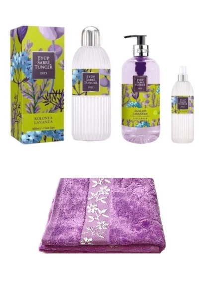 EYÜP SABRİ TUNCER 3 LÜ SET ALAÇATI LAVANTA+EL VE YÜZ HAVLUSU 30X50 CM ürün görseli 1