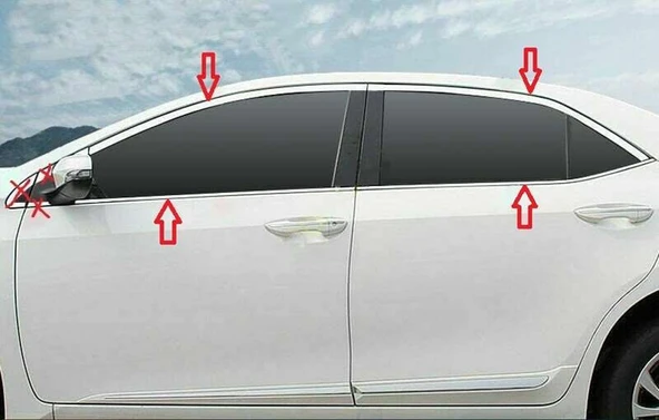 Toyota Corolla Uyumlu 2013 2018 Cam Çıtası Krom ürün görseli 1
