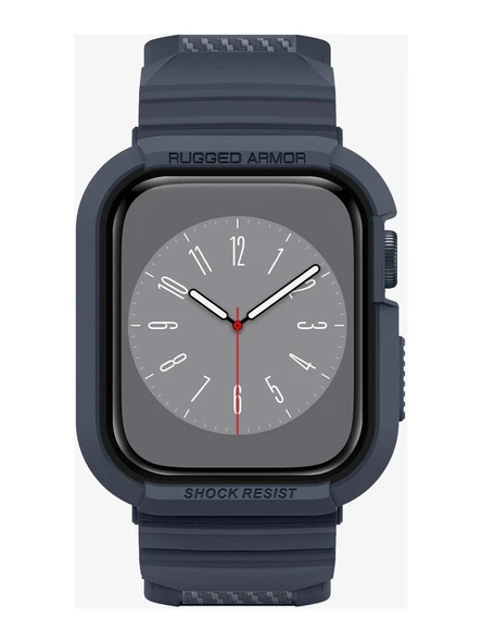 Spigen Apple Watch 45mm (Seri 9/8/7) Kılıf & Kordon Kayış Rugged Armor Pro Charcoal Gray - ACS00819 KUTU  HASARLI ürün görseli 1