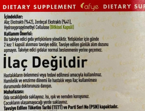 Afye H.T   60 Kapsül - Resim 3