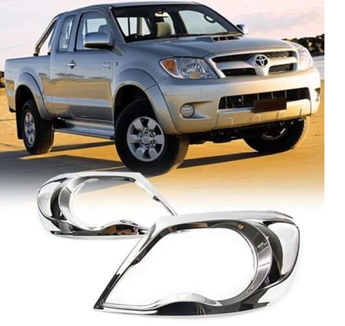 Toyota Hilux Uyumlu Vigo 2005 2011 Ön Far Kaplama Abs (Plastik) Siyah ürün görseli 1