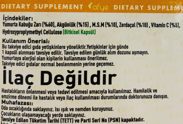 Afye Eggshell Membrane 30 kapsül - Resim 3