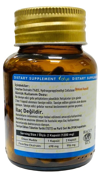 Afye  Feverfew  60 kapsül - Resim 2