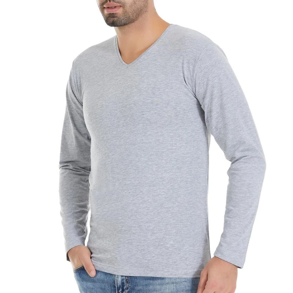 3 Adet Yıldız Erkek Likralı Uzun Kollu T-Shirt Fanila Gri 352 ürün görseli 1