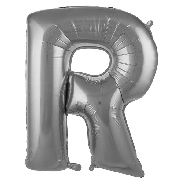 Folyo Balon 76cm Harf Gümüş "R" ürün görseli 1