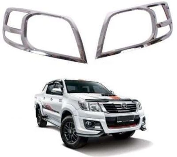 Toyota Hilux Uyumlu 2012 2015 Ön Far Kaplama ABS(Plastik) Krom ürün görseli 1