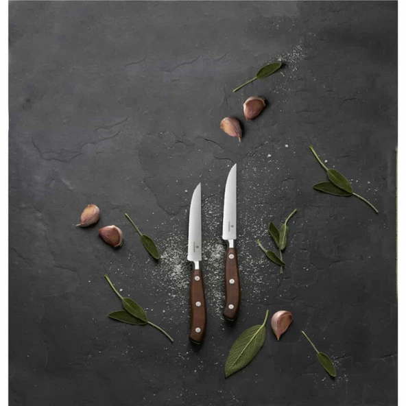 Victorinox 7.7240.2W 12cm Gül Ağacı 2li Tırtıklı Dövme Çelik Biftek Bıçağı, Hediye Kutulu ürün görseli 1