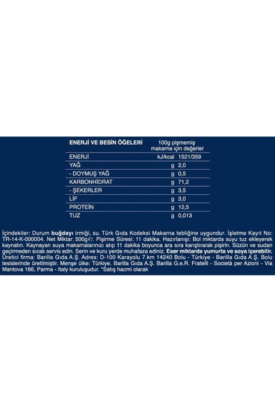 Barilla Penne Rigate 500 gr No: 73 - Resim 3
