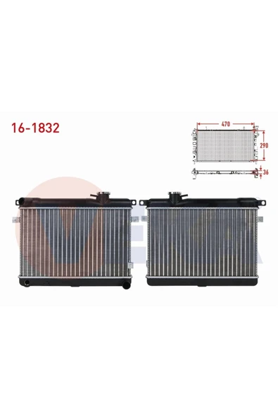 Fıat 131 1.3 M-t 1979-1993 Su Radyatörü Mekanik Kapaklı 3 Sıralı Super 85008077|5953680|5953475 ürün görseli 1
