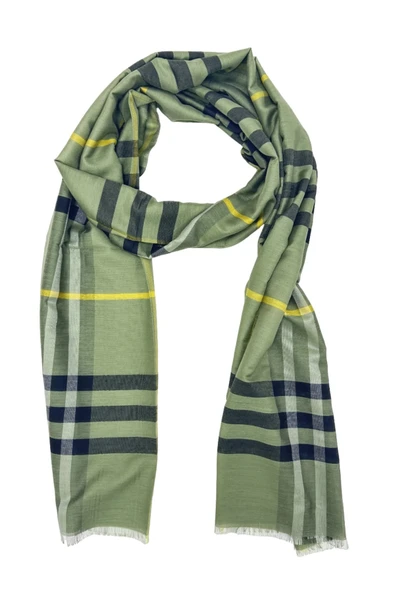 Burberry Ekose Desen %80 Yün , %20 Ipek,Yeşil Siyah Kareli Şal 68x246 Cm ürün görseli 1