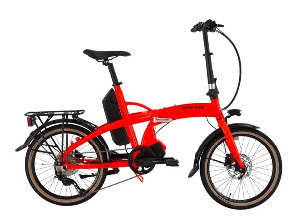 Bisan E Folding Strike 20 Jant 9 Vİtes Neon Turuncu Siyah Elektrikli Bisiklet ürün görseli 1