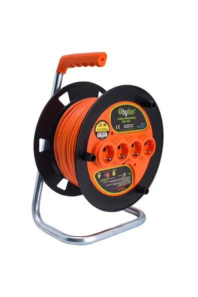Makaralı Uzatma Kablosu 3*1.5mm² 35 Mt. Turuncu Kablo ürün görseli 1