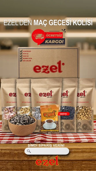 Ezel Kuruyemiş Maç Gecesi Kolisi - 5'li Atıştırmalık Set + 100 g Türk Kahvesi ürün görseli 1