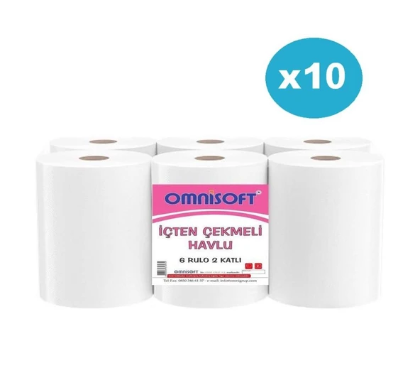Omnisoft 10 Koli İçten Çekmeli Kağıt Havlu 60 Rulo ürün görseli 1