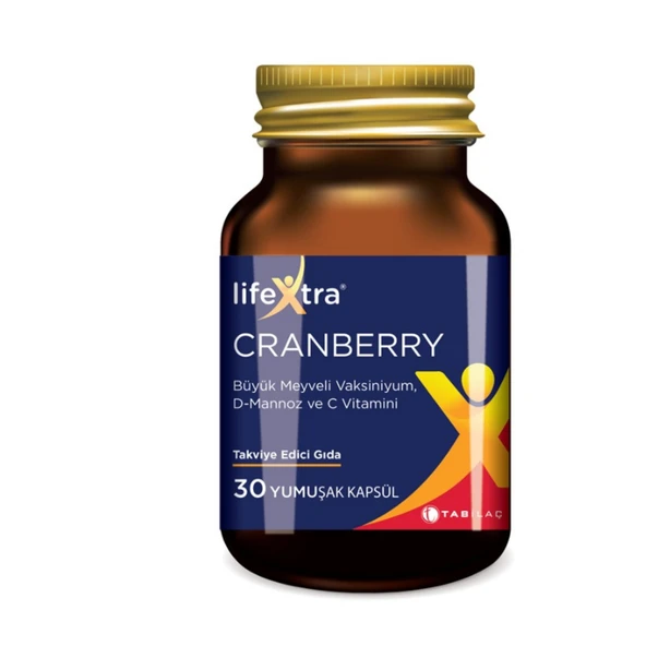 LifeXtra CRANBERRY Büyük Meyveli Vaksiniyum D-Mannoz ve C Vitamini Takviye Edici Gıda ürün görseli 1