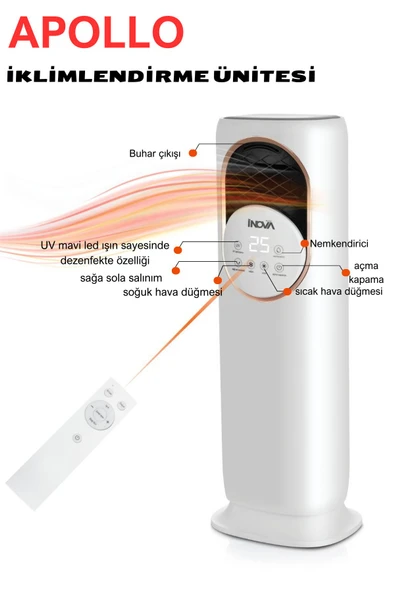 APOLLO SICAK SOĞUK ELEKTRİKLİ ISITICI HAVA NEMLENDİRİCİ ürün görseli 1