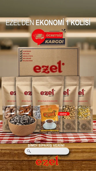 Ezel Ekonomik Kuruyemiş Kolisi 1 - 5'li Lezzet Seti + 100 g Türk Kahvesi ürün görseli 1