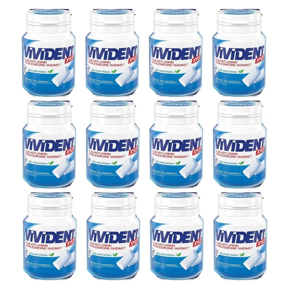 Vivident XYLIT Plak Asitlerinin Nötrleşmesine Yardımcı Yeşil Nane Aromalı Şekersiz Tatlandırıcılı Draje Sakız 63 g X 12 Adet ürün görseli 1