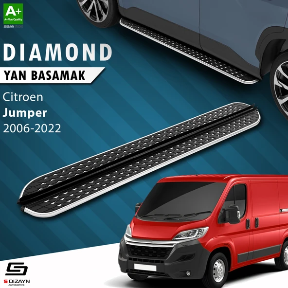 S-Dizayn Citroen Jumper 3 Orta Şase Diamond Krom Yan Basamak 253 Cm 2006-2022 A+ Kalite ürün görseli 1