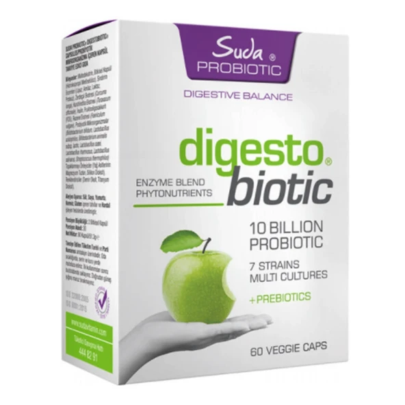 Suda Probiotic Digestobiotic Takviye Edici Gıda 60 Kapsül ürün görseli 1