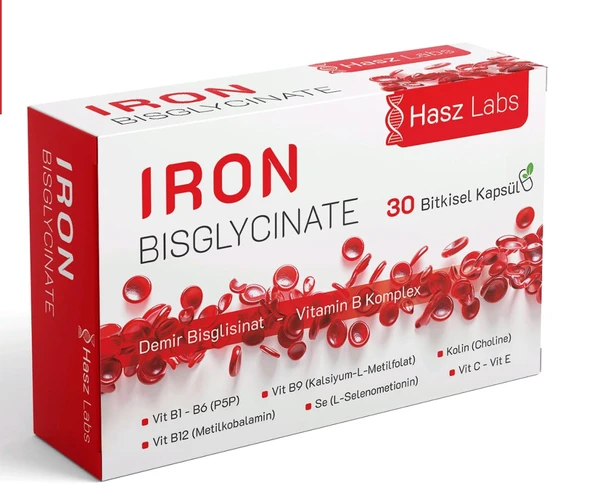 Hasz Labs Iron Bisglicinate & Vitamin B Kompleks 30 Kapsül ürün görseli 1