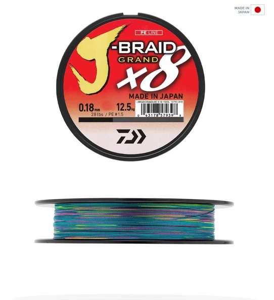 Daiwa JB Grand 8B 300m Multi Color İp Misina 0,18 MM ürün görseli 1