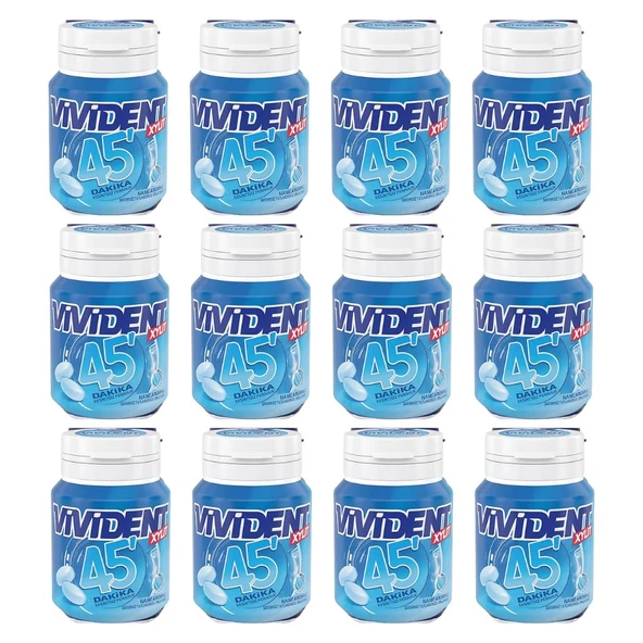 Vivident XYLIT 45 Dakika Nane Aromalı Şekersiz Tatlandırıcılı Draje Sakız 63 g X 12 Adet ürün görseli 1