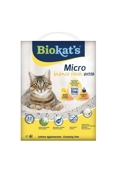 Biokats Micro Bianco Fresh Extra Kedi Kumu 6 lt ürün görseli 1