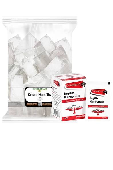 Halit Tuz 500 Gr. + İngiliz Karbonatı 20 Stick Sodyum Bikarbonat Kristal Tuz Sole Tuzu ürün görseli 1