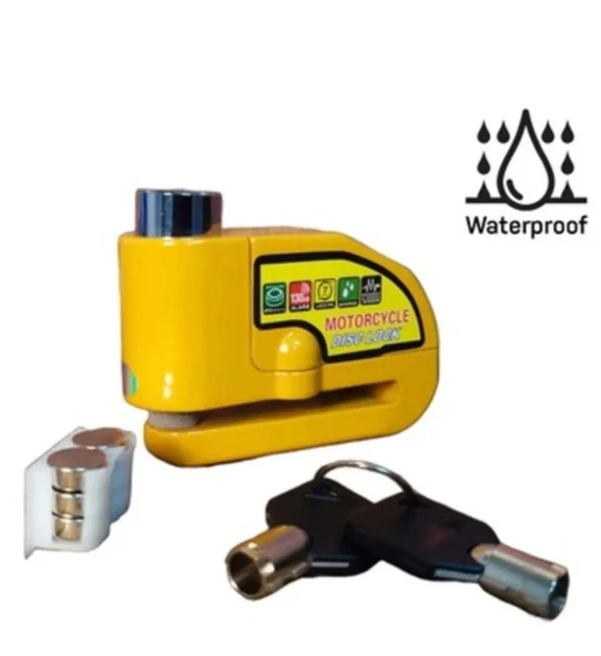 Lock Kinguard Alarmlı Disk Kilidi MTS LK603 Sarı ürün görseli 1