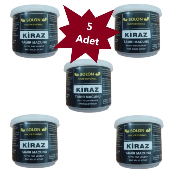 5 Adet Çok Amaçlı Ahşap Parke Masa Sehpa Çizik Çok Amaçlı Tamir Dolgu Macunu Kiraz 240 Gr ürün görseli 1