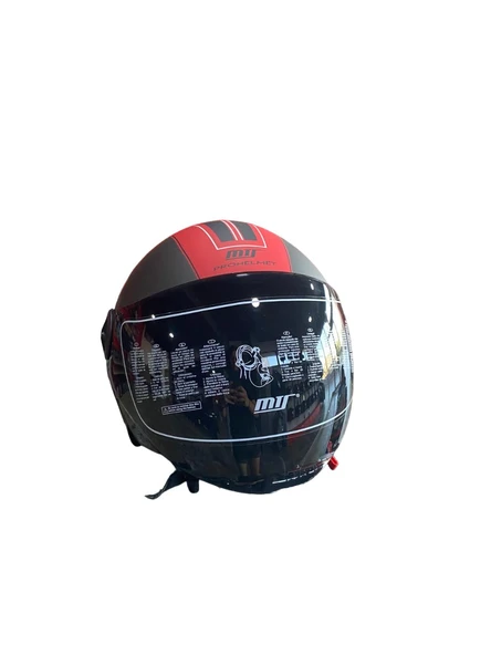 FX-101 Mat Kırmızı Motosiklet Açık Kask ürün görseli 1