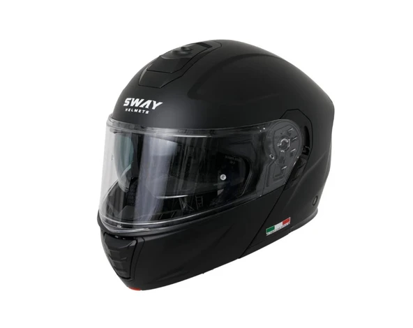 Sway SW 917 DOUBLE VİZOR PINLOCK READY MAT BLACK KASK ürün görseli 1