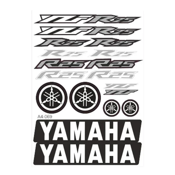 A4 Sticker 067 Tek Paket Çoklu Sticker - Yamaha R25 ürün görseli 1