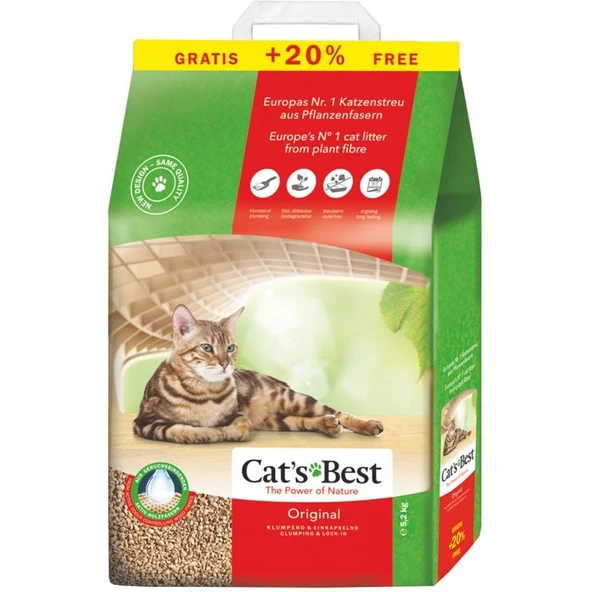 Cats Best Original Natural Kedi Kumu (5,2 Kg) 10 lt +2 lt ürün görseli 1