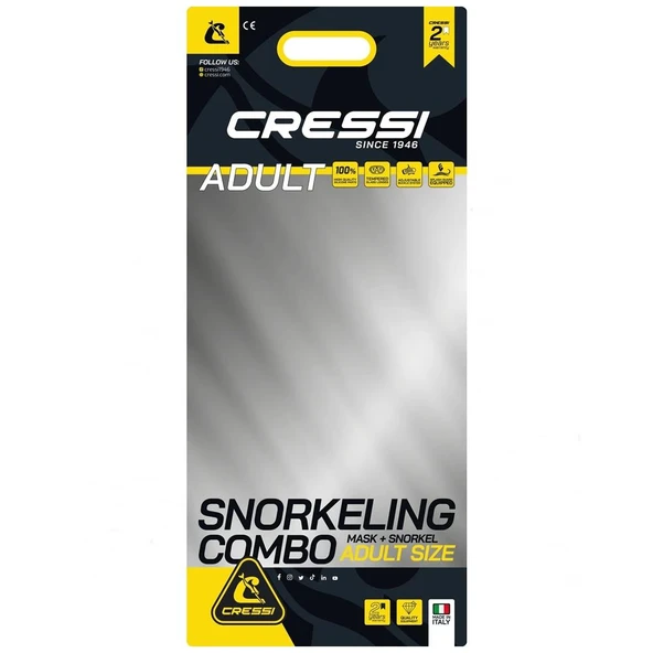 Cressi Perla Mare Maske Şnorkel Set  SİYAH - Resim 4