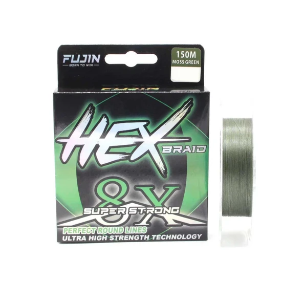 Fujin Hex Braid x8 Moss Green PE İp Olta Misinası 150mt ürün görseli 1