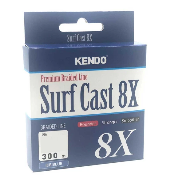 Kendo Surf Cast 8X Fighting ( Ice Blue ) Örgü İp Olta Misinası 300mt ürün görseli 1
