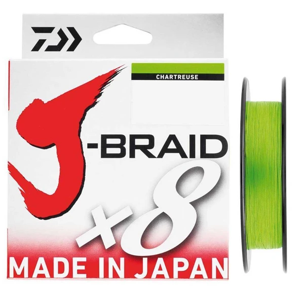 Daiwa J-Braid X8 Chartreuse İp Olta Misinası 150Mt ürün görseli 1