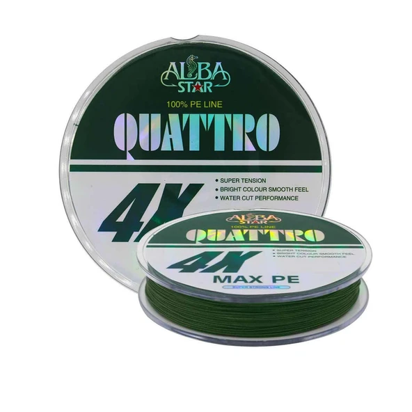 AlbaStar Quattro x4 Green İp Olta Misinası 150 mt ürün görseli 1