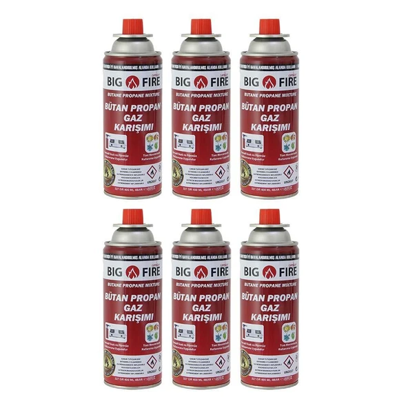 Big Fire Power 227gr Valfli Gaz Kartuşu  Altılı Set ürün görseli 1